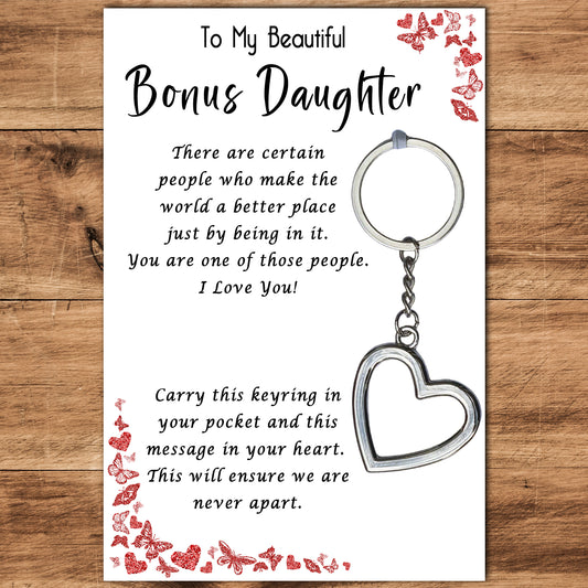 Bonus Daughter Heart Keyring & Message Card