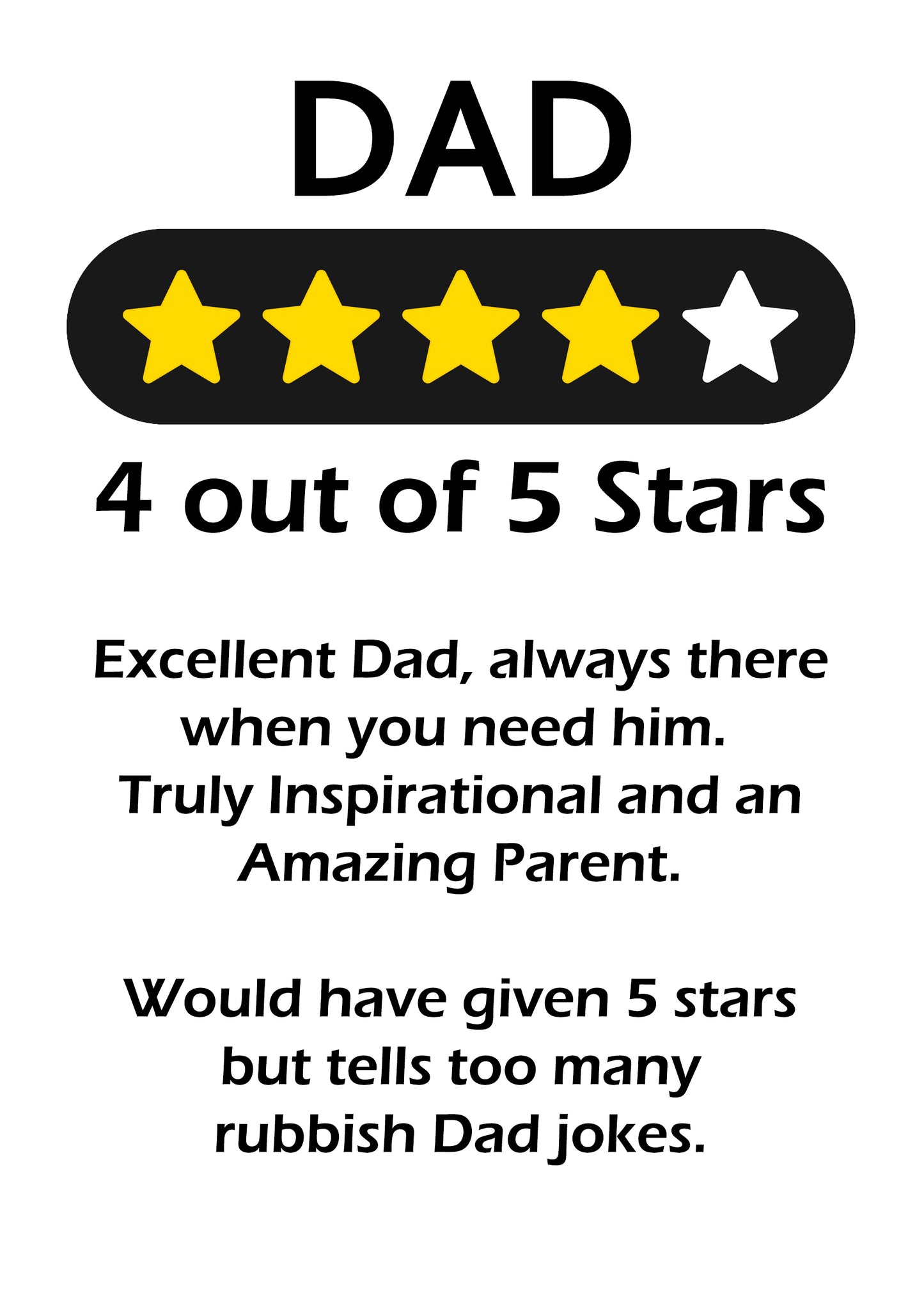 Dad Review Father's Day Card