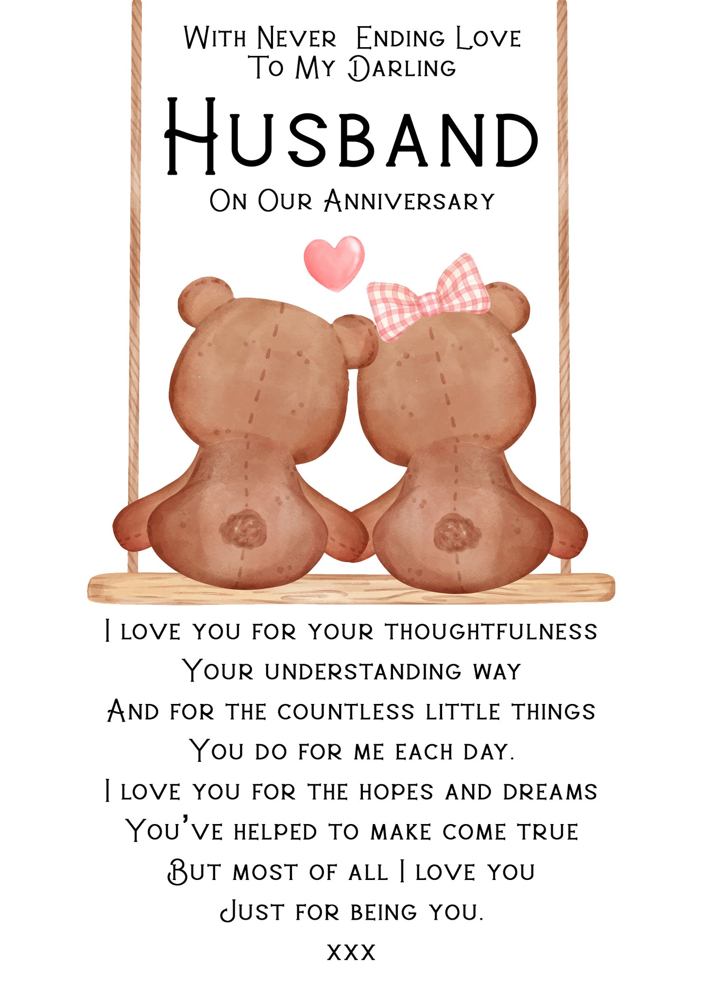 To My Darling Husband On Our Anniversary Cards