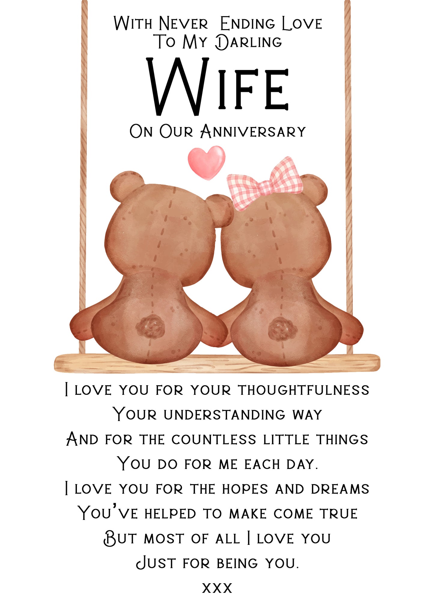 To My Darling Wife On Our Anniversary Cards