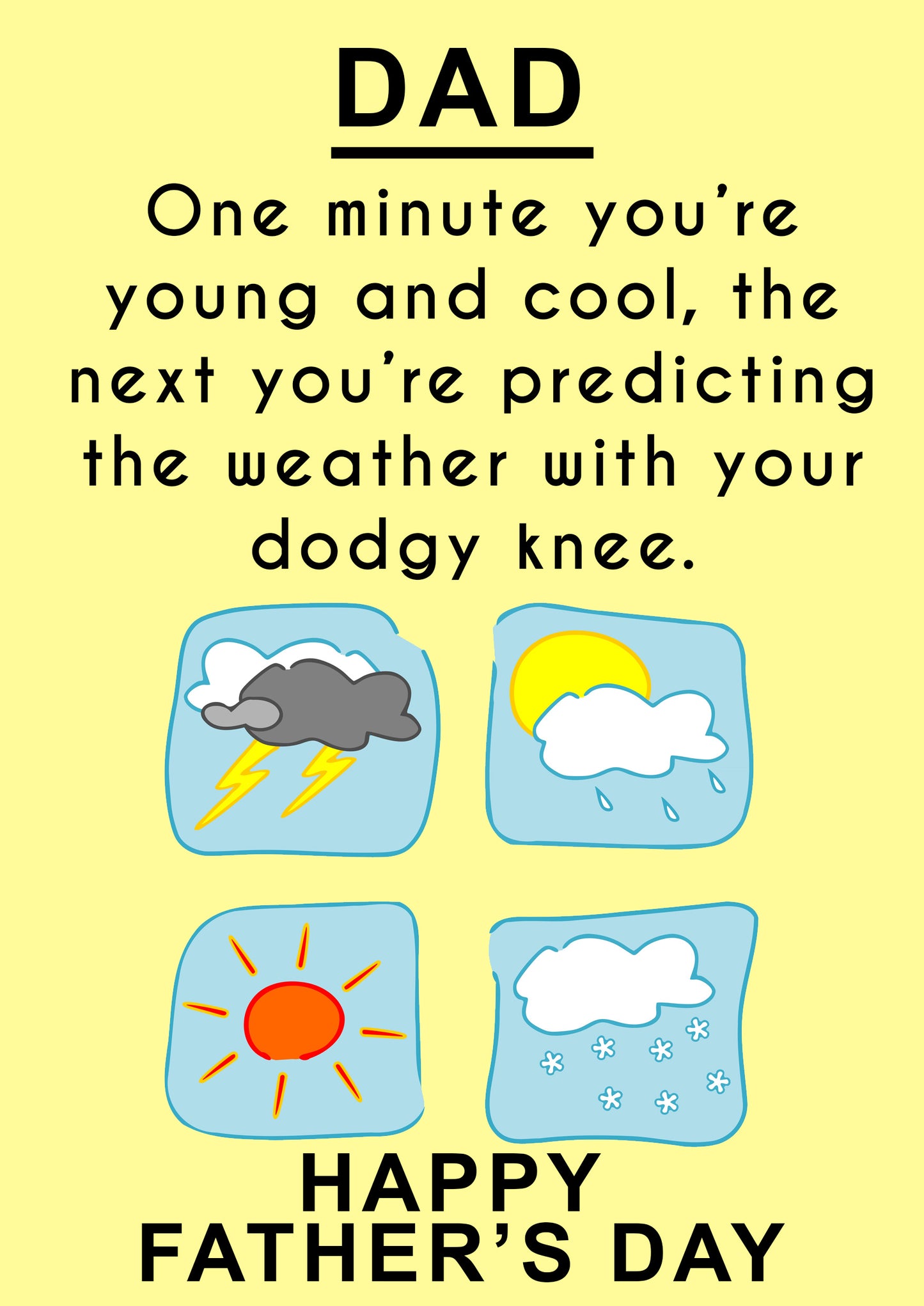 Dodgy Knee Funny Father's Day Card