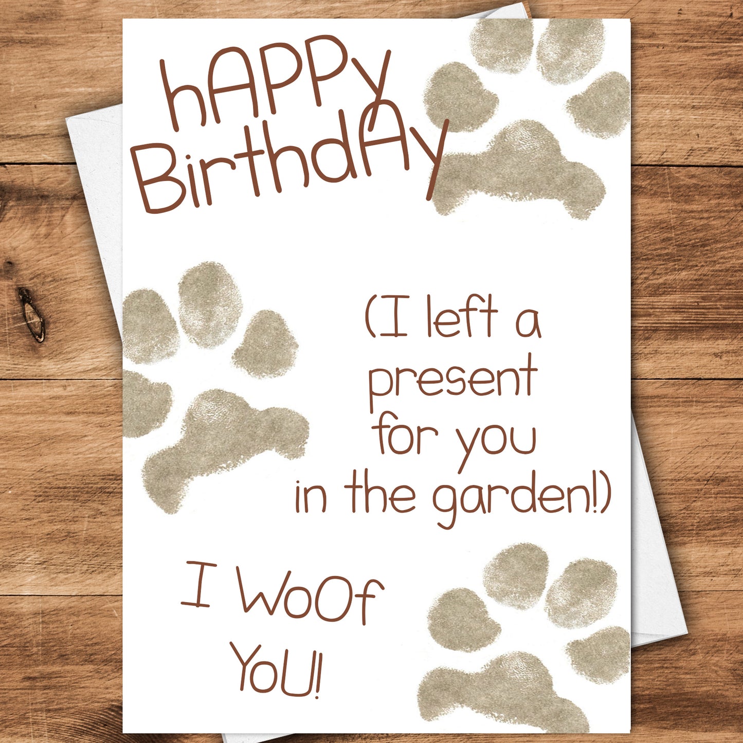 Funny Dog Paw Birthday Cards