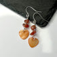 Fire Agate Stone Heart Shell Hook Earrings