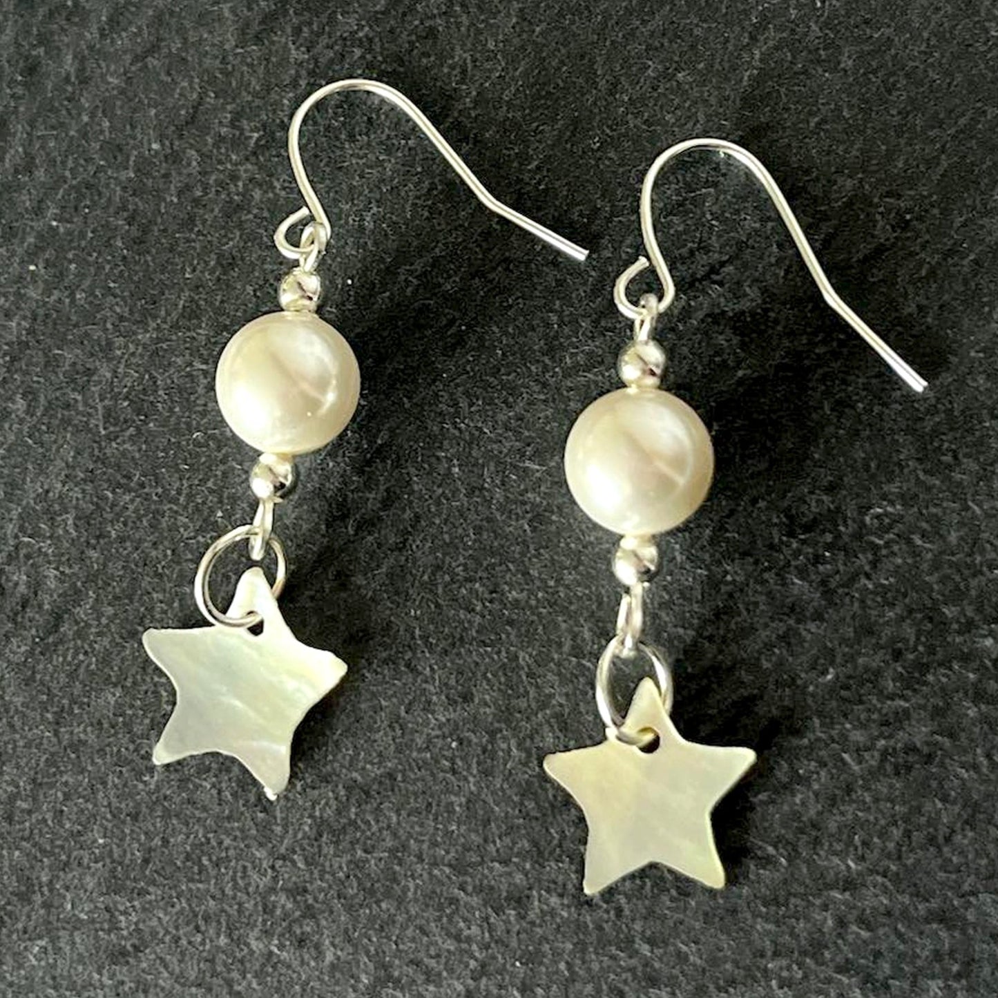 Shell Star Pearl Hook Earrings