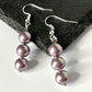 Purple Pearl Hook Earrings