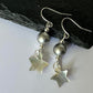 Shell Star Grey Pearl Hook Earrings