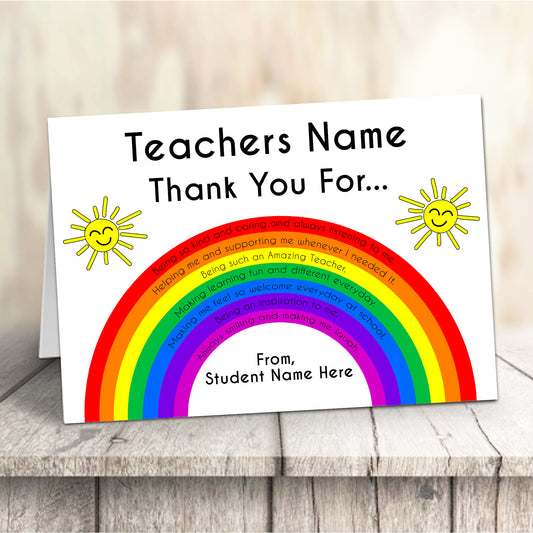 Thank You Rainbow Teachers Card