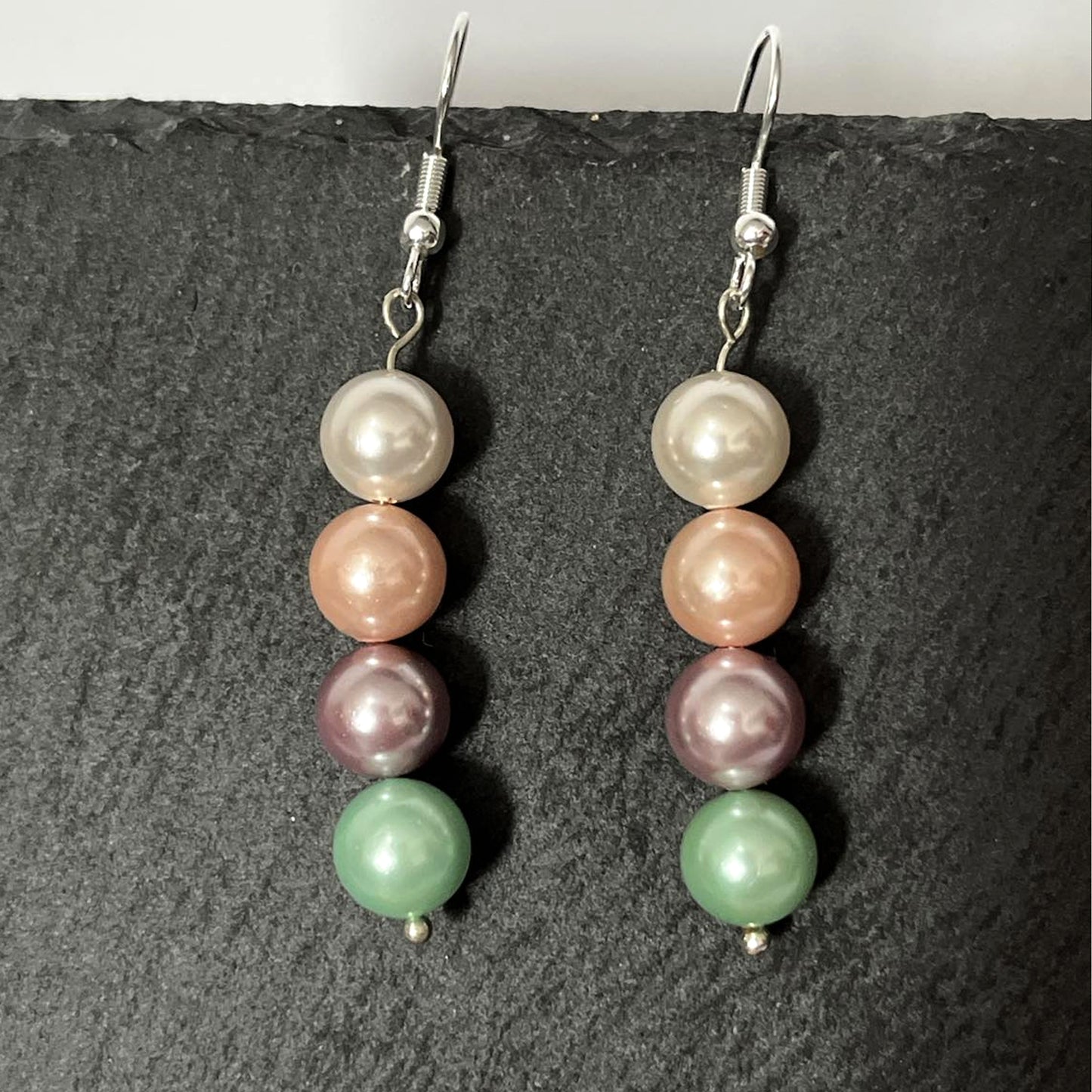 Colourful Pearl Hook Earrings
