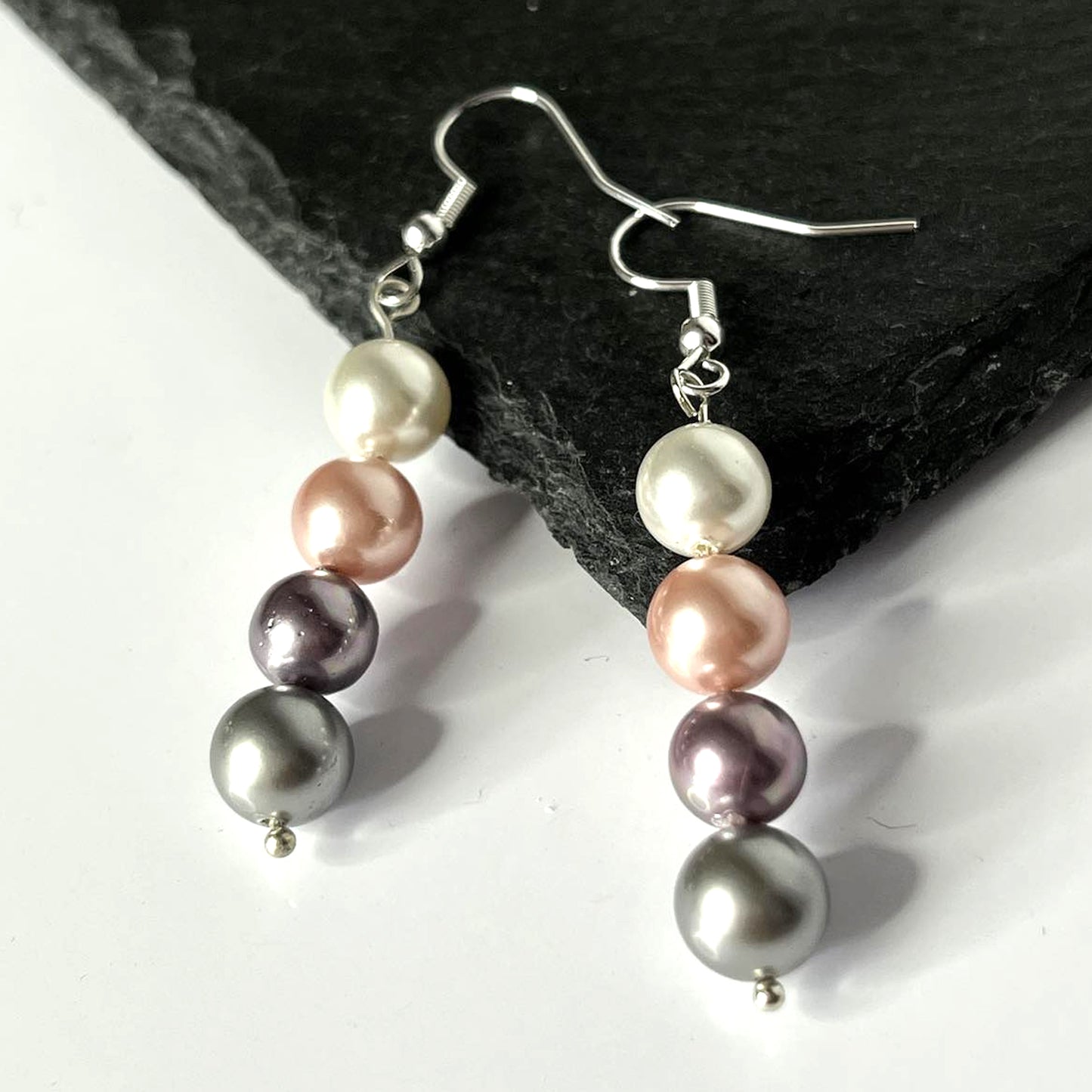 Multicoloured Pearl Hook Earrings