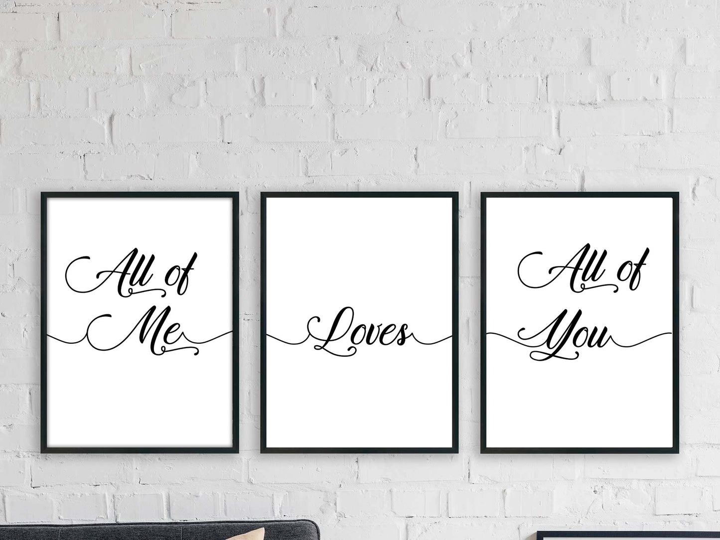 All of Me Loves All of You 3 Print Set