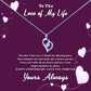 To The Love of My Life Purple Heart Message Necklaces