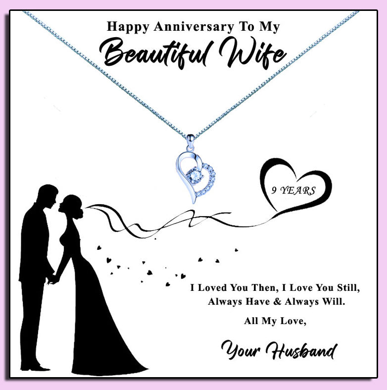 Beautiful Wife Bridal Heart Message Necklaces