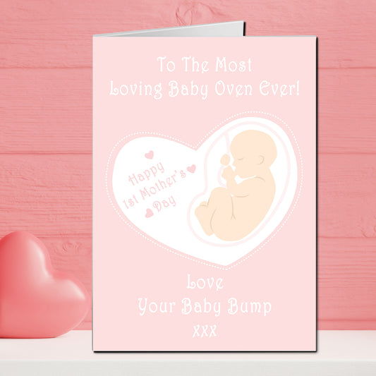 To The Most Loving Baby Oven Mother's Day Baby Pink Card