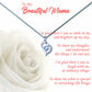 Beautiful Mother - White Rose Message Necklace