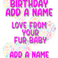 Fur Baby Personalised Birthday Card
