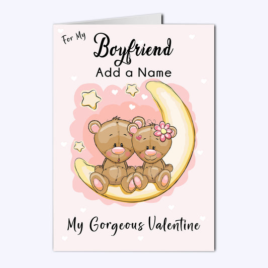 Personalised Boyfriend Love Bears Valentine's Day Cards