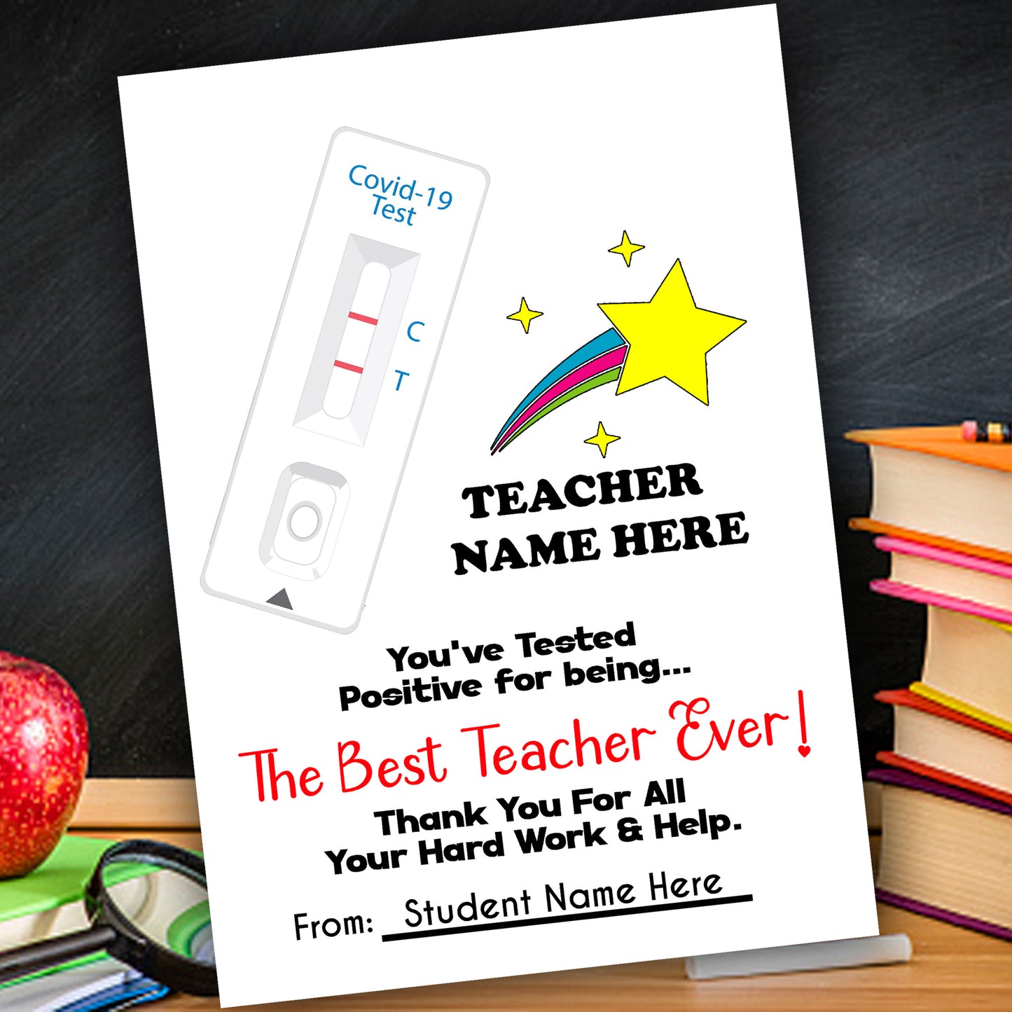 Funny Personalised Positive Test Teacher Certificates