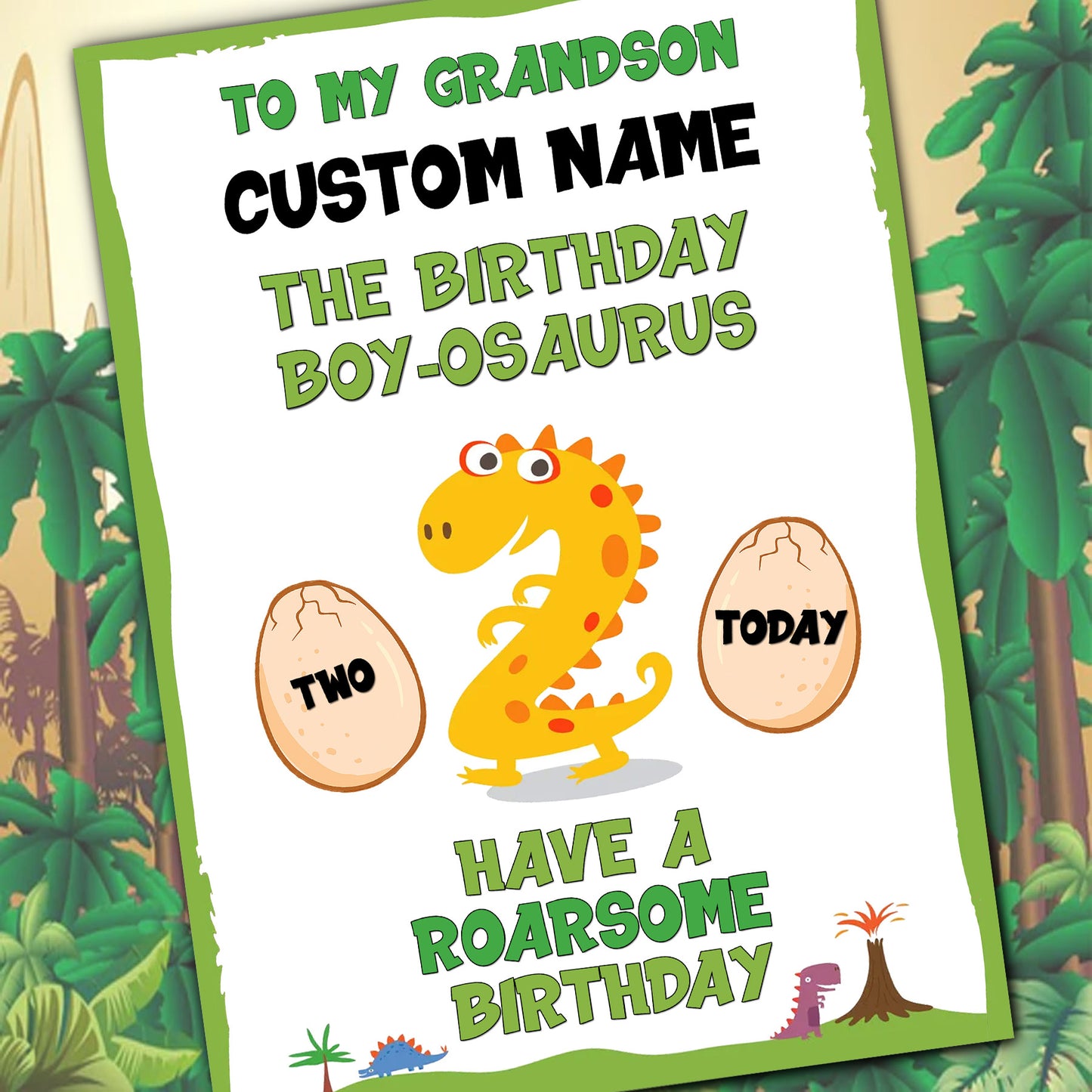 Dinosaur Grandson Birthday Certificates