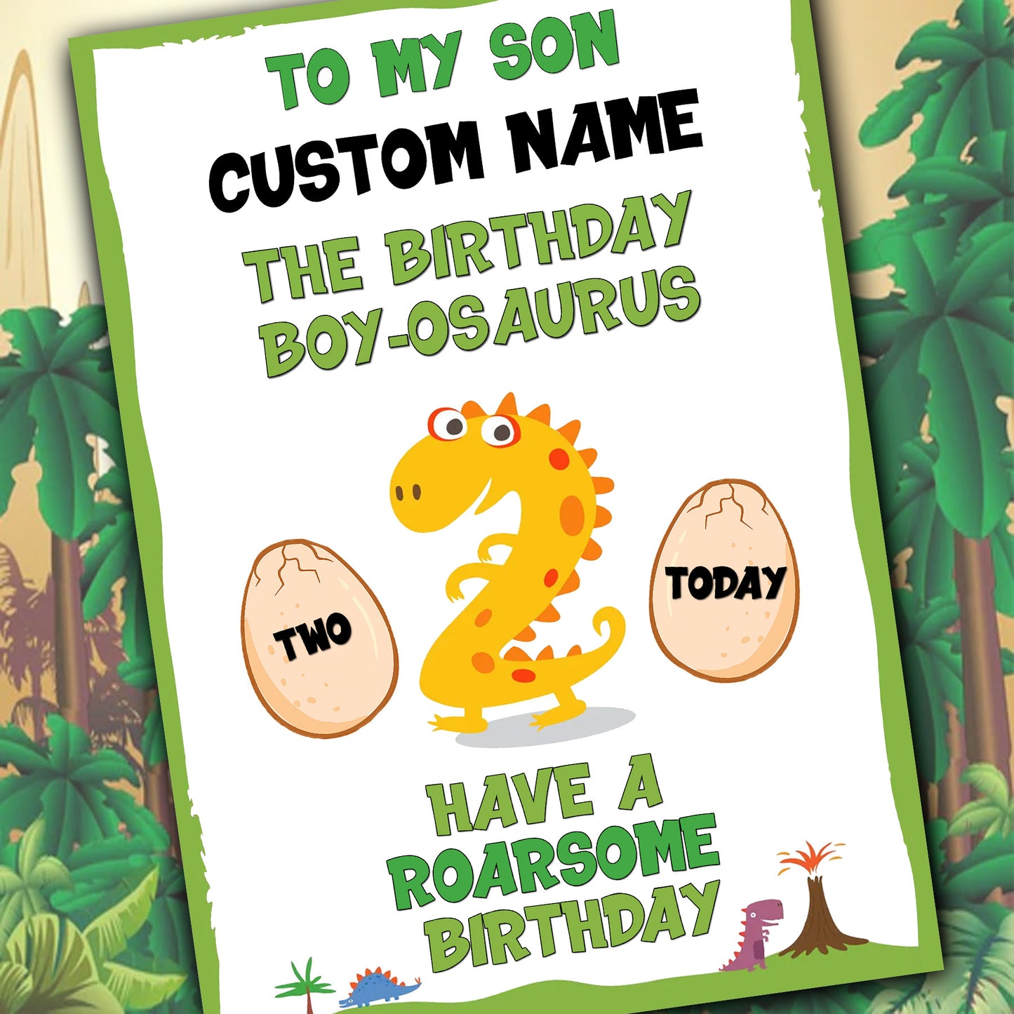 Dinosaur Son Birthday Certificates
