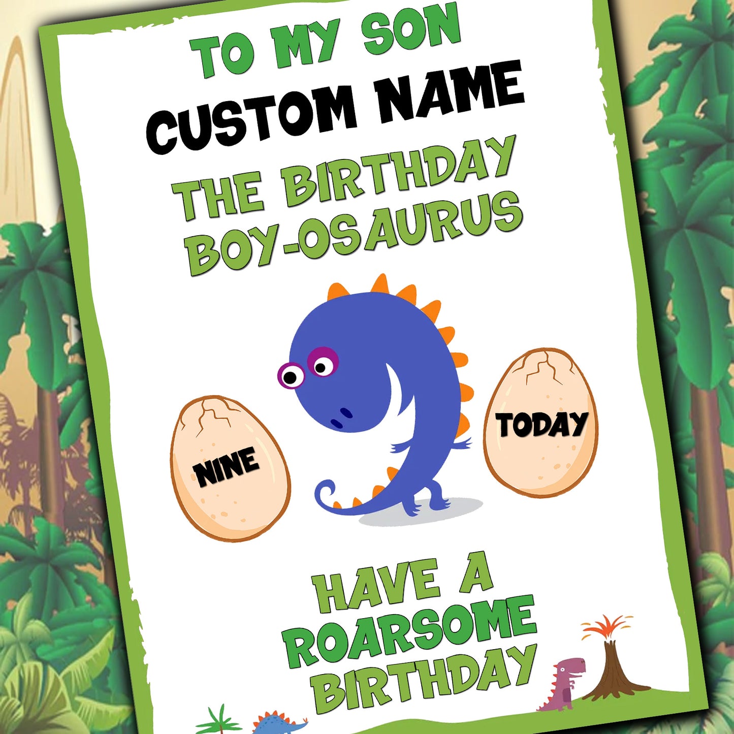 Dinosaur Son Birthday Certificates