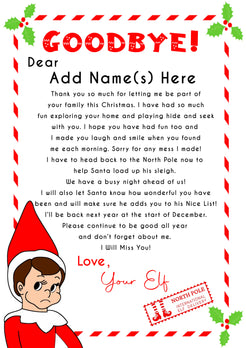 Elf I'm Back & Goodbye Personalised Printed Letters – Laura Kate