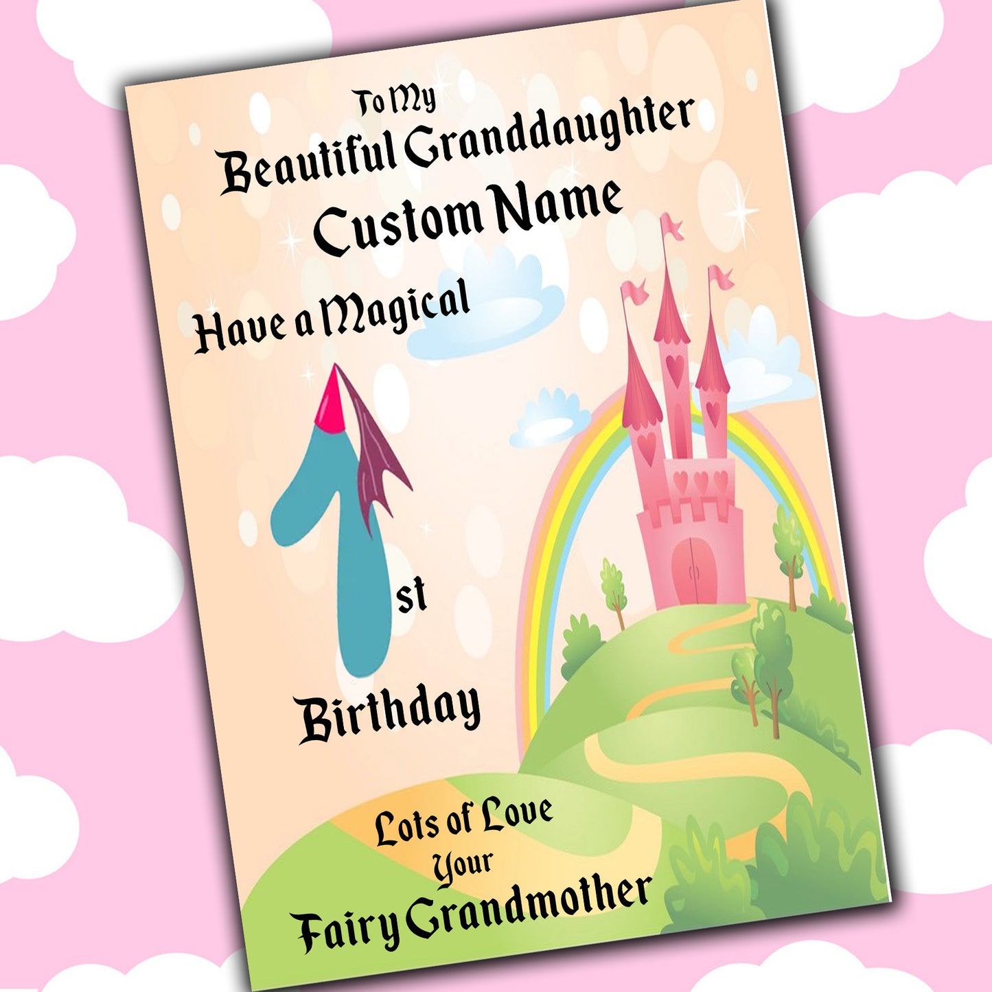 Personalised Fairy Tale Granddaughter Birthday Certificates