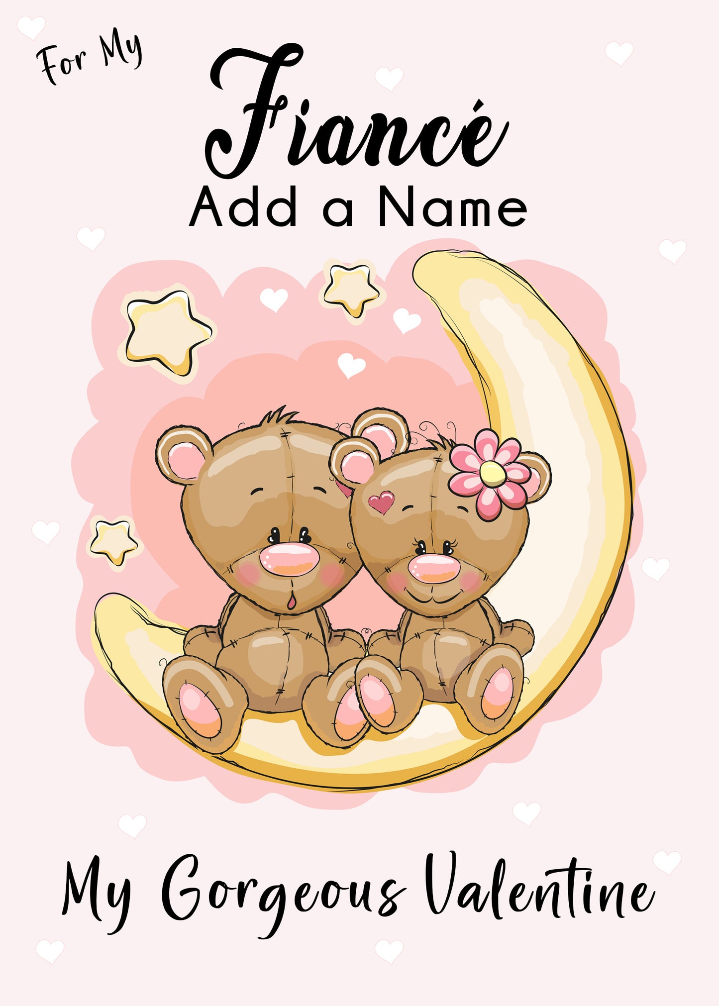 Personalised Fiancé Love Bears Valentine's Day Cards