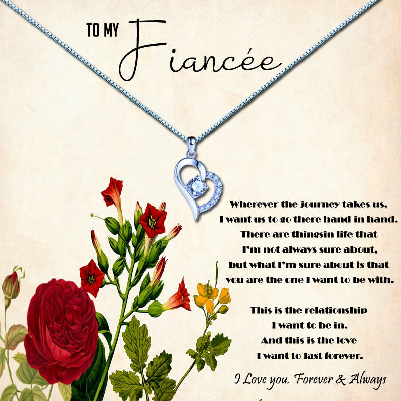 To My Fiancée - Vintage Rose Message Necklaces