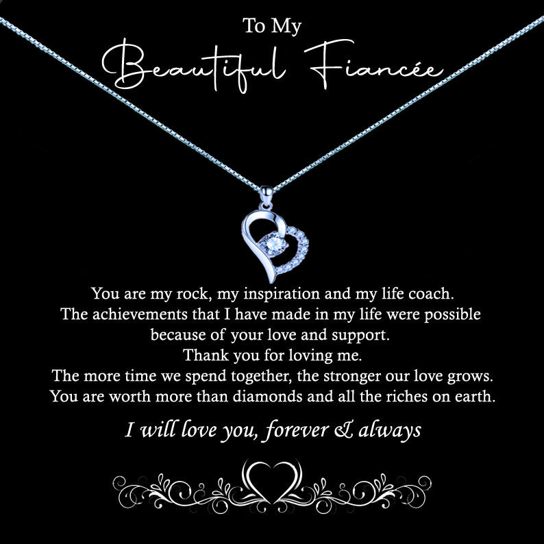 To My Beautiful Fiancée Message Necklaces