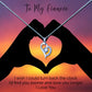 To My Fiancée - Sunset Heart Message Necklaces
