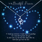 To My Beautiful Fiancée - Heart Stars in Sky Message Necklaces