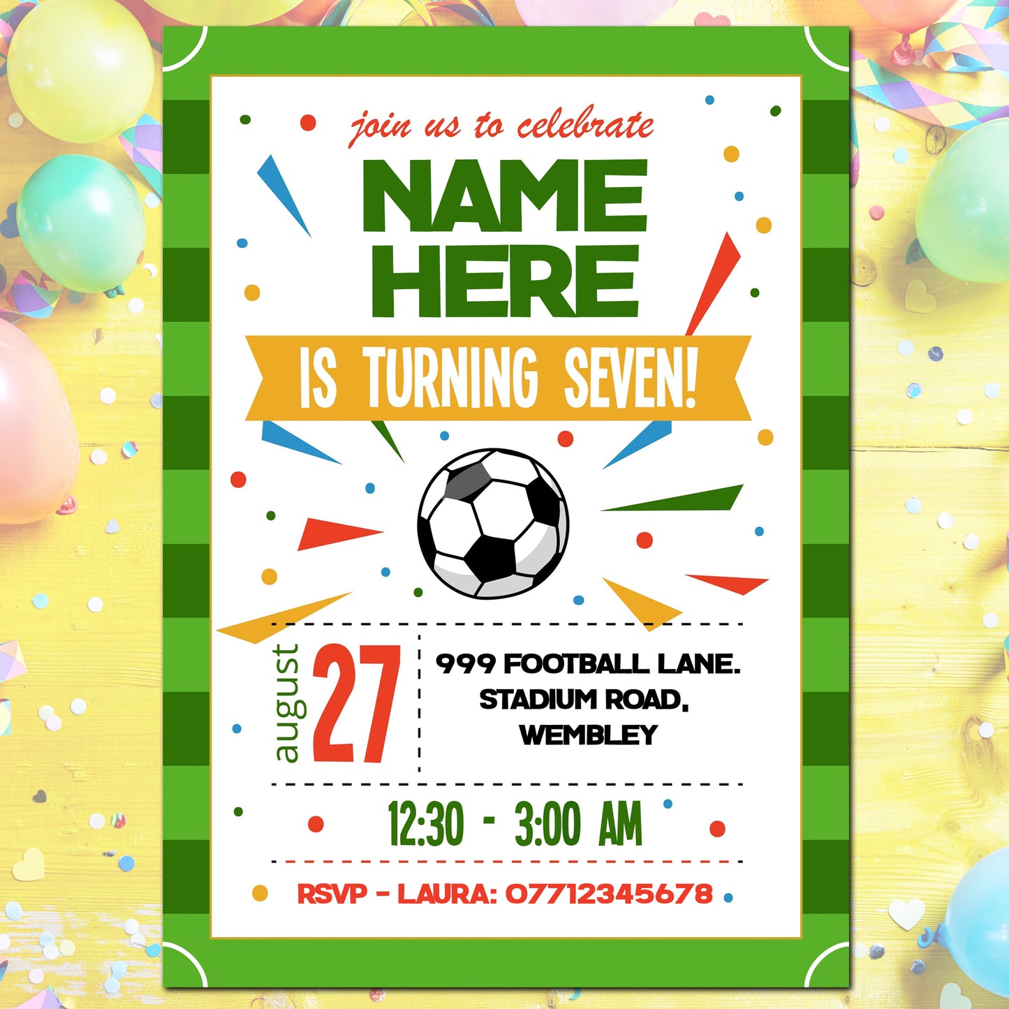 Football Birthday Invitations