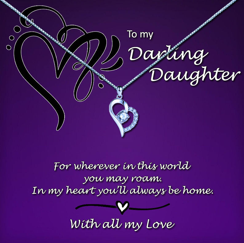 To My Darling Daughter Message Necklaces