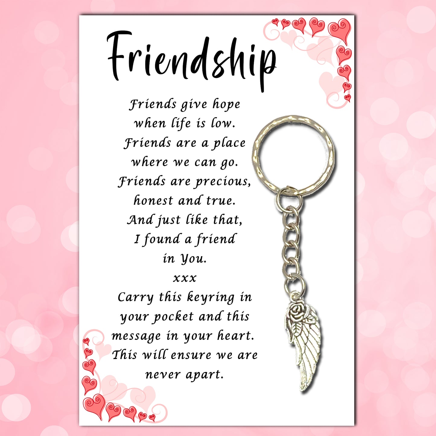 Friendship Keyrings & Message Card