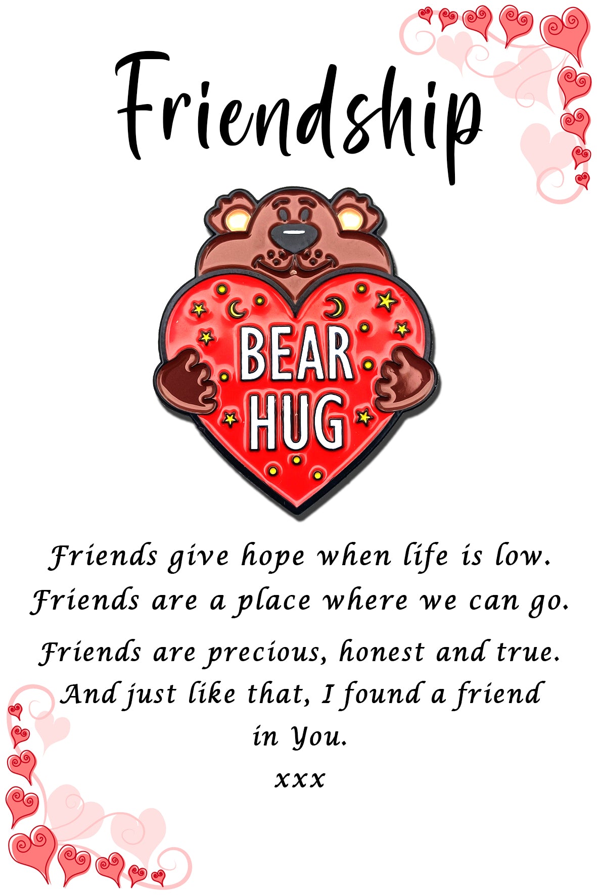 Friendship Bear Hug Badges & Card