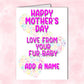 Mother's Day Fur Baby Colourful Hearts Card