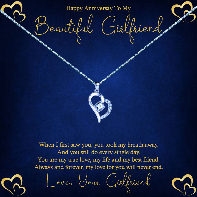 Beautiful Girlfriend From Girlfriend Gold Hearts Message Necklaces
