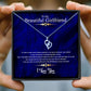 To My Beautiful Girlfriend - Elegant Royal Blue Message Necklaces