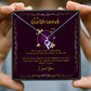 To My Beautiful Girlfriend - Stylish Purple Gold Message Necklaces