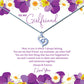 To My Girlfriend Purple Daisy Message Necklaces