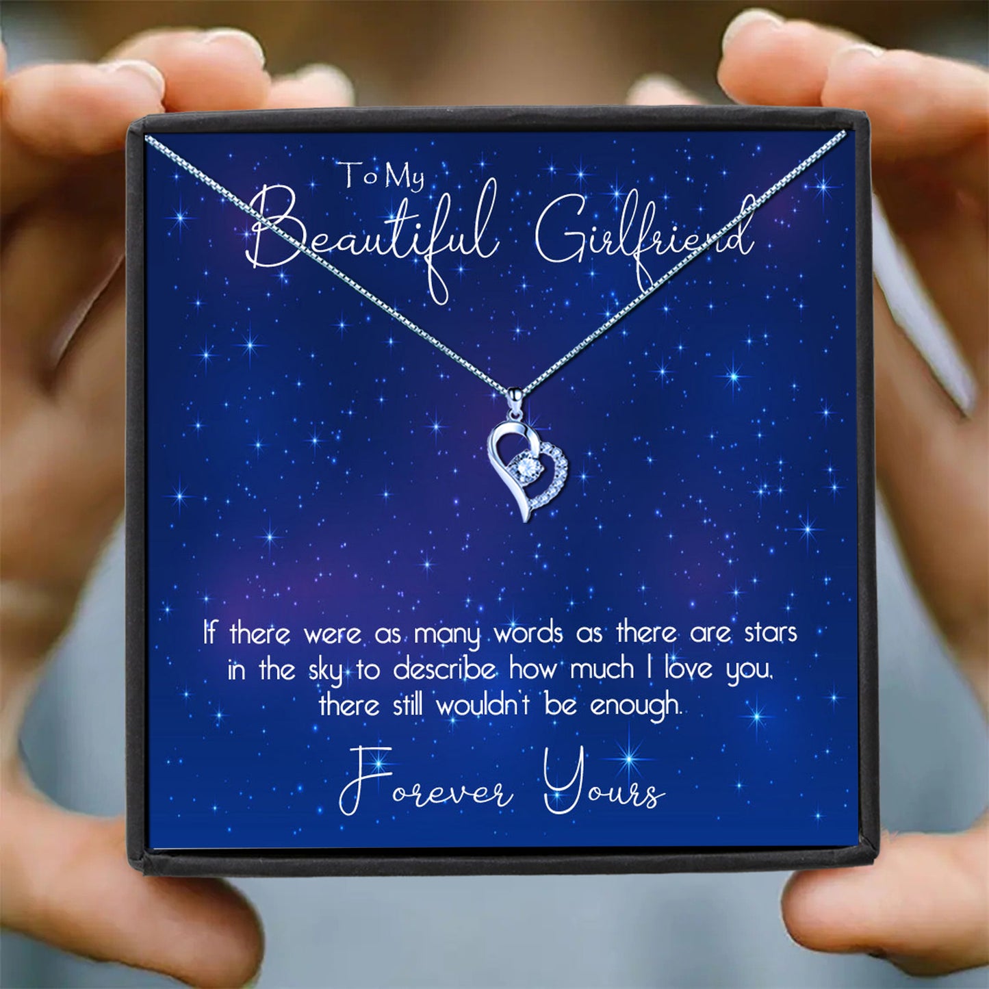 To My Beautiful Girlfriend - Stars In The Sky Message Necklaces