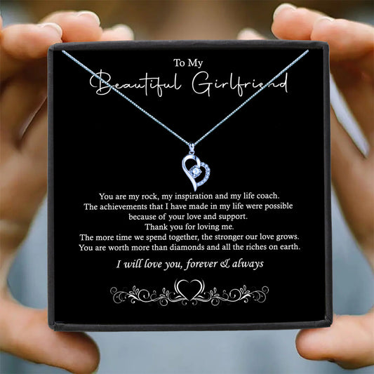 To My Beautiful Girlfriend Message Necklaces