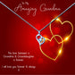 Amazing Grandmother - Romantic Red Gold Heart Message Necklace