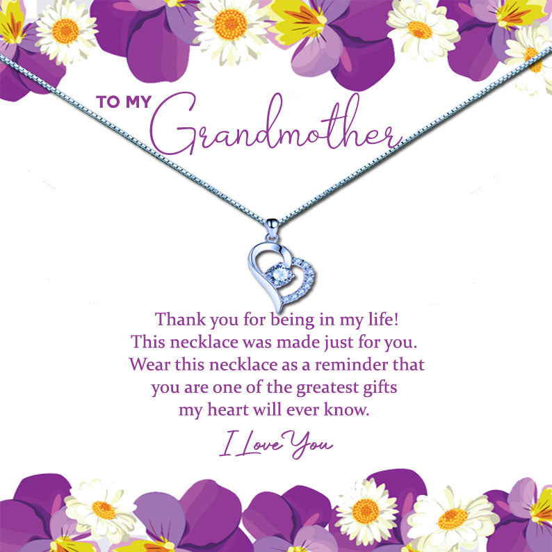 To My Grandmother - Purple Daisy Message Necklace
