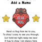 Grandson Bear Hug Pin Badges & Personalised Message Cards