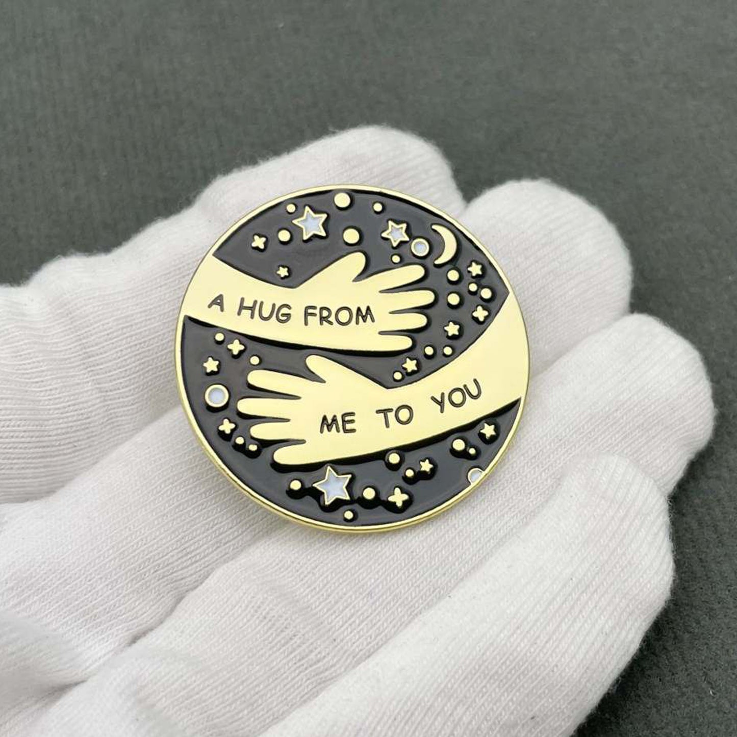 Pocket Hug Pin Badges With Very Special Grandson Star Message Cards