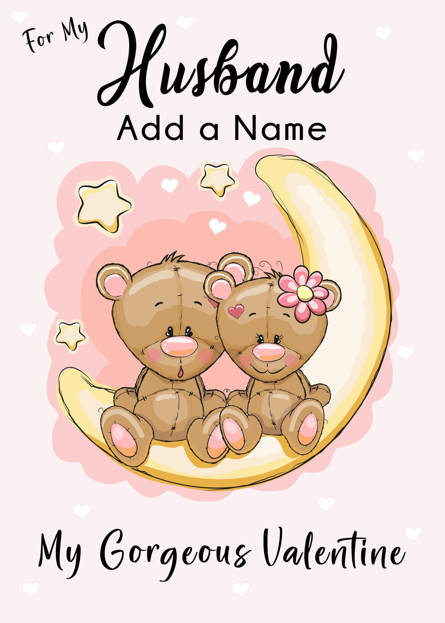 Personalised Husband Love Bears Valentine's Day Cards