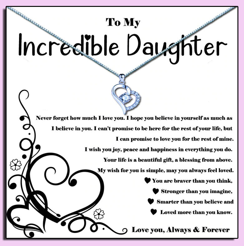 To My Incredible Daughter Message Necklaces