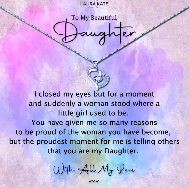Beautiful Daughter Water Colour Message Necklaces