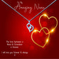 Amazing Grandmother - Romantic Red Gold Heart Message Necklace